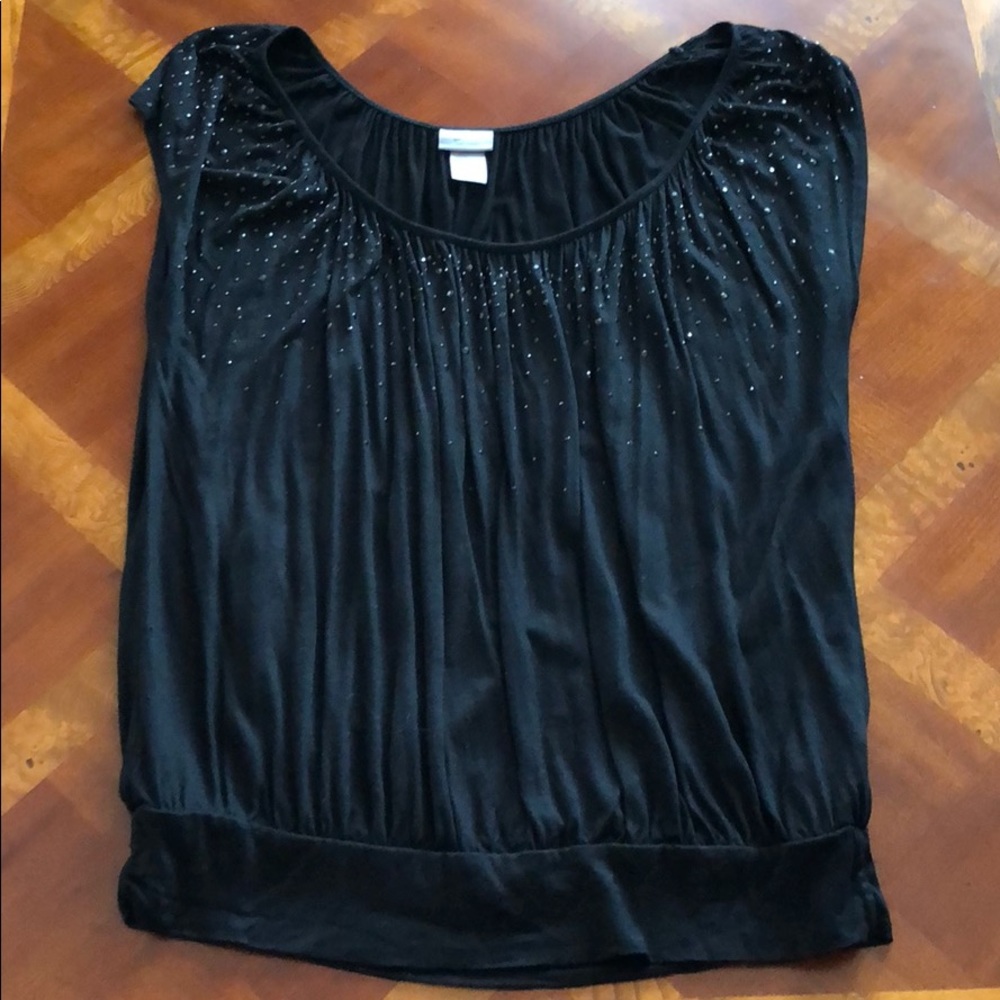 H&M black banded waist top - Size S